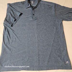 Energy Zone Polo Shirt Mens XL Blue Stripe Golf Polo